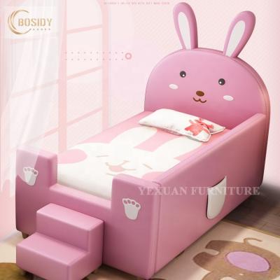 China Modern Pink Toddler Bedroom Kids Twin Bed With Rail For Girls 2021 New Design for sale