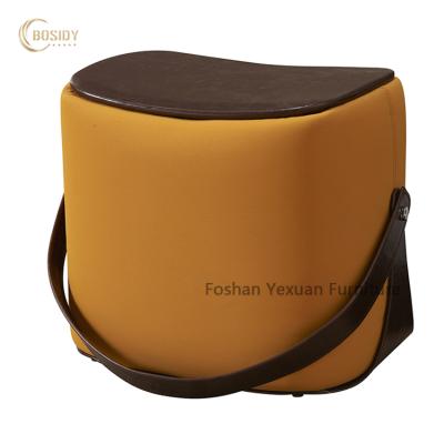 China 2021 Modern Living Room Saddle Leather Stool Modern Stool for sale