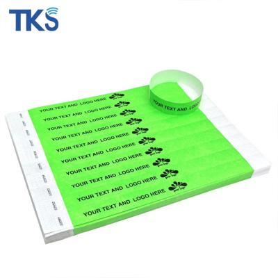 China Disposable Hospital Heat Transfer Tyvek Wristband For Festival Events ID Paper Wristband for sale