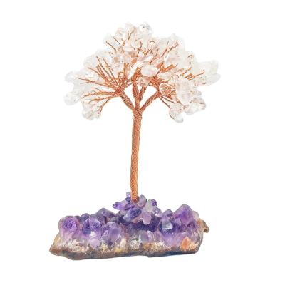 China Handmade Custom Home Decoration Natural Crystal Chakra Tree of Life Fortune Crystal Lucky Tree for sale