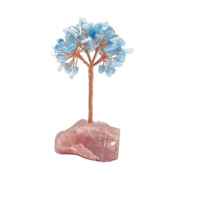 China Mini Crystal Money Tree Copper Wire Winding Agate Slice Handmade Lucky Crystal Tree Base for sale