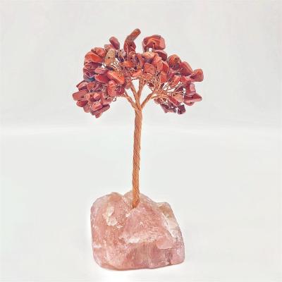 China Natrual crystal copper wrapped copper tree of life quartz base decoration handmade lucky ornaments for sale