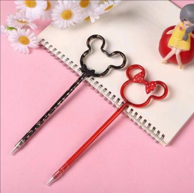 China Pen Customized Designs promotional Mickey Mouse form plastic ballpoint pen with promotional logo for sale