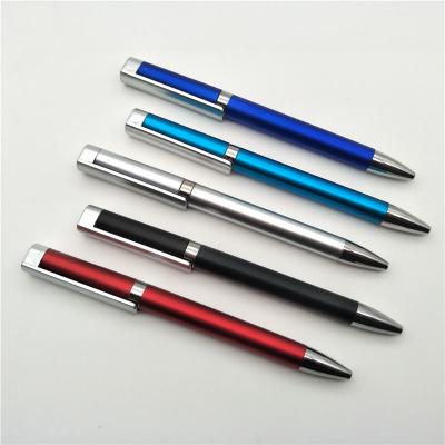 China Promotional Twist Metallic Color Logo Pen Customized Plastic Ballpoint Pen Plastic Ballpoint Pen for sale