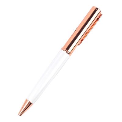 China Promotional Pen Custom ballpen black white metal ballpoint metal metal logo for sale