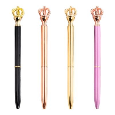 China Pen Wholesale Promotional Custom Logo Metal Ballpoint Pen King Luxury Pen With Crown for sale