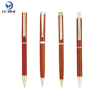 China Luxury Pen Custom Corporate Promotional Gift Top Items Luxury Wooden Ballpoint Pen With Pen Spinning Kits for sale