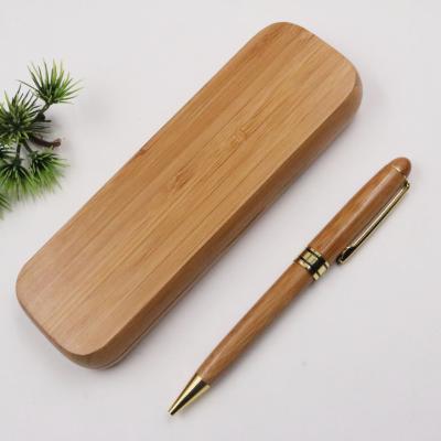 China Pen Wholesale Promotional Cheap Eco Friendly Bamboo Ballpoint Pen Set In Bamboo Box for sale