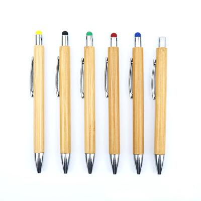 China Promotional Pen 2 in 1 Multi Functional Stylus Promotional Eco-Friendly Bamboo Ballpoint Pen for sale