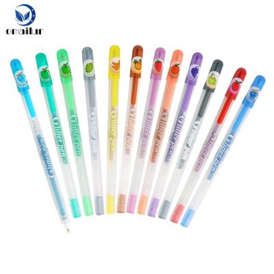 China Chaue Natural Brand Multi Color Gel Pen Set Purple Glitter Gel Ink Pen For Coloring for sale