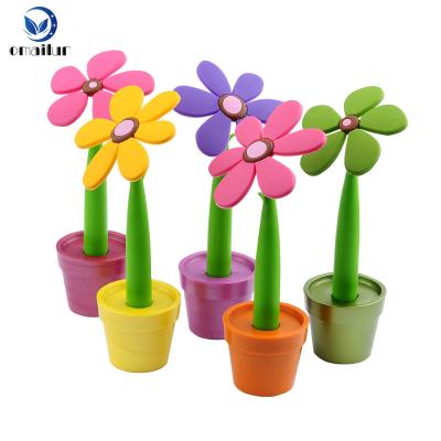 China Pen Beautiful table desk promotional pen, promotional logo flower rubber pen for sale