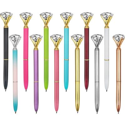 China Promotional Pen Custom Logo Pens Multi Body Diamond Metal Color Crystal Ball Pen Gem Top Pen for sale