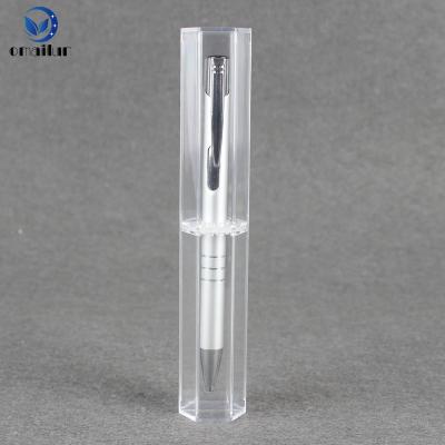 China Cheap Transparent Recyclable Clear Plastic Fountain Pen Box Packaging Pen Case For Ballpoint Pen for sale