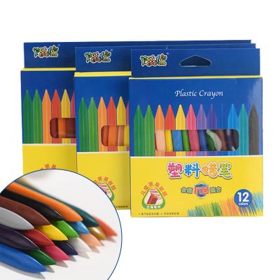 China School Kids 12 18 24 Pcs Kids Drawing Triangle Artist Color Wax Crayons Set For Kids for sale