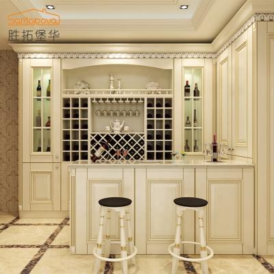 China Customizable Luxury Wooden Bar Wine Cabinet Furniture Home Antique Designs Wooden Bar Wine Cabinet for sale