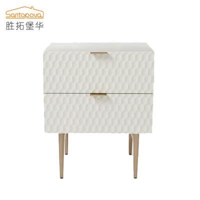 China Customizable Multi-Layer Solid Wood Bedside Cabinet Table Drawer Side Tables With 2 Drawer Table Milky White Bedside for sale