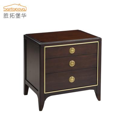 China Customizable bedroom furniture bedside table bedside rack night model furniture luxury bedroom three night stand 3 drawer nightstand for sale