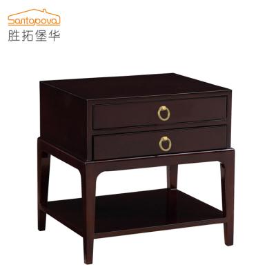 China Customizable Handle Wooden Simple Pure Copper Nightstand Cabinet Bedside Rack Nightstand Side Table for sale