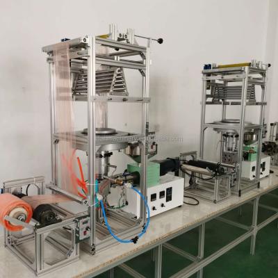 China Mini Small Plastic Bag Desktop Film Extruder Laboratory Plastic Blowing Machine LDPE PLA Film Blowing Machine for sale