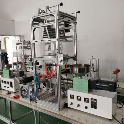 China Mini Small Plastic Bag Desktop Film Extruder Laboratory Plastic Blowing Machine LDPE PLA Film Blowing Machine for sale