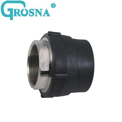 China Pipe Lines Plug In HDPE Pipe Fitting Male Adapter And Elbow Female Threaded Connector for sale