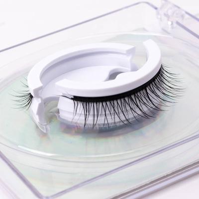 China Natural Soft Self Adhesive Eye Lash False Eyelash Cruelty Free Mink Silk Eyelash Adhesive Self Adhesive 3D Eyelash Strip for sale