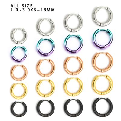 China POENNIS 9 Multi Colored Lead Free Stainless Steel Earrings Nickel Free Findings Customize Circle Round Earrings for sale