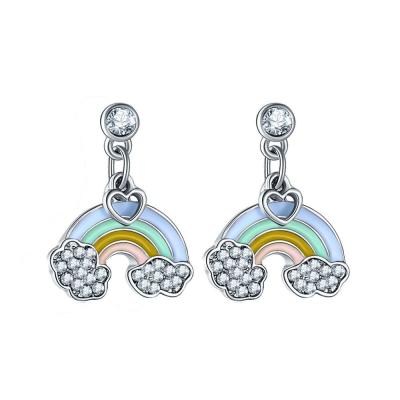 China HOVANCI New Style 316L Series Cute Rainbow Cloud Huggie Stud Earring Stainless Steel Cute Jewelry for sale