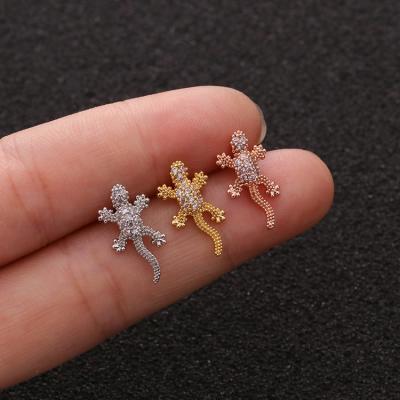 China Fashion HOVANCI Mini Gecko Personality Punk Ear Piercing Jewelry Stainless Steel for sale