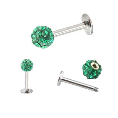 China Stainless Steel Jewelry Crystal Ball Lip Piercing Body Piercing Labret Studs for sale