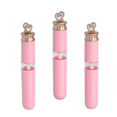 China Cosmetic manufacturers wholesale 5ml pink round lip gloss tube lip gloss tube cosmetic packaging material with custom logo for sale