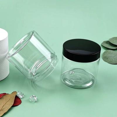 China OEM Cosmetic Empty Cosmetic Containers Cosmetic Packaging Plastic Can Round Cream Jar 200ml for sale