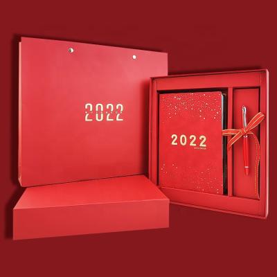 China PU+Paper 2022 2023 Starlight new year promotion gift set custom Agenda journey notebook writing stationery set for business and office for sale