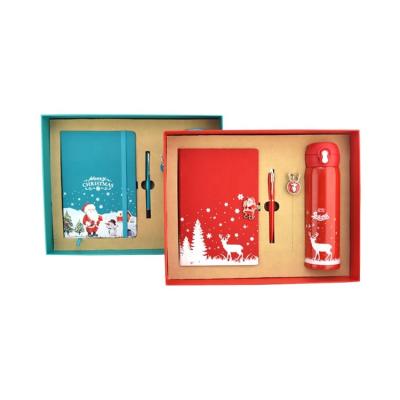 China Metal+Plastic+Paper 2023 2022 Christmas hard paper cover notebook warm keeping cup smoothing pen kitting stationery set for school office for sale