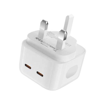 China Factory Wholesale OEM ODM Mobile Phone Dual USB-C CE ETL GaN 35W Wall Charger, Fast Foldable Cube PD 3.0 Plug Charger 35W USB Charger Block for sale