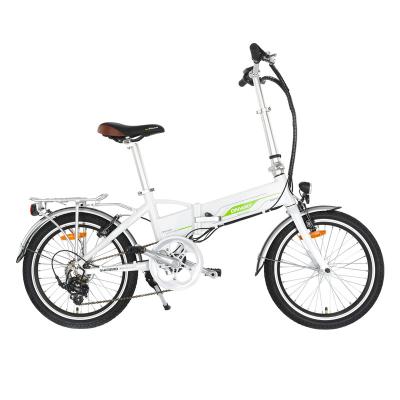 China ONWAY 20 Inch Alloy Rear 250W Aluminum White Motor Folding Foldable Bike Electric Bicycle With CE EN15194 Certificate for sale