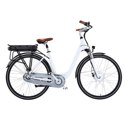 China Aluminum Alloy ONWAY 28 Inch Aluminum Alloy 3 Speed ​​250W Rear Wheel Women Motor City Ebike Indoor Electric Bike Free Travel for sale