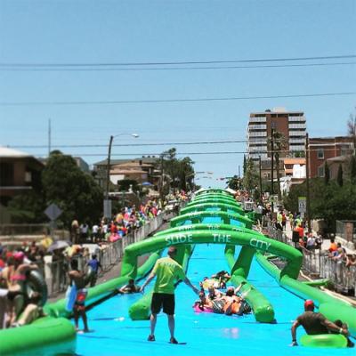 China Easy Install Factory Directly Supply Crazy Long Adults Inflatable Water Slide 1000ft City Slip N Slide for sale