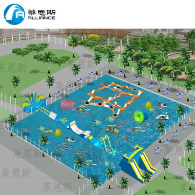 China Plato Hot Selling Large Fun Outdoor Inflatable Aqua Games Equipment Water Floating Theme Park PVC Tarpaulin 0.55mm for sale