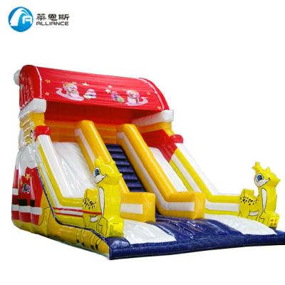 China Shopping Mall Promotion Christmas Theme Inflatable Slides 3 Lanes Inflatable Moon Walk Slides On Sale for sale