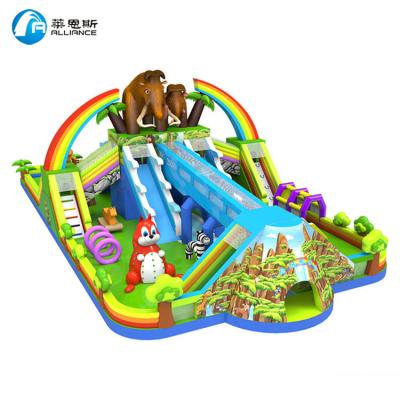 China Outdoor Giant PVC Inflatable Bouncer Paradise Gigantic Inflatable Bouncy With Slide For Kids Ang Adults for sale