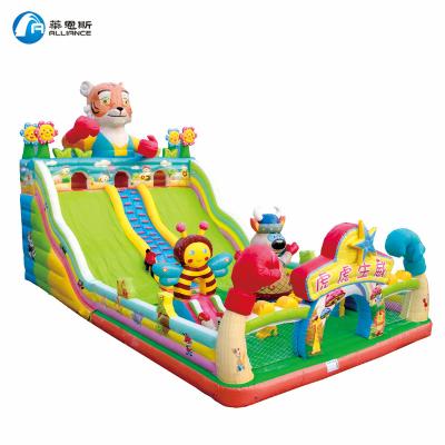 China PVC Commercial Customized 2 Lanes Inflatable Tiger Inflatable Slide Castle For Kids And Adult for sale