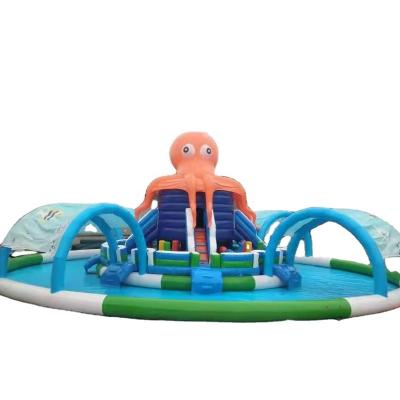 China Popular Water Park Equipment Kids Water Slide Octopus With Pool Inflatable Water Slide for sale