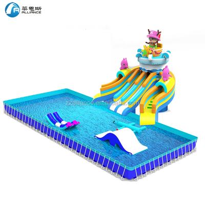 China 2019 Large PVC0.9mm Plato Metal Frame Swimming Pool 20x20x1.32m Outdoor Water Pool Equipment for sale