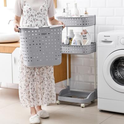 China Hot Sale PP Laundry Basket Minimalist High Quality Dirty Clothes Plastic Storage Hamper for sale