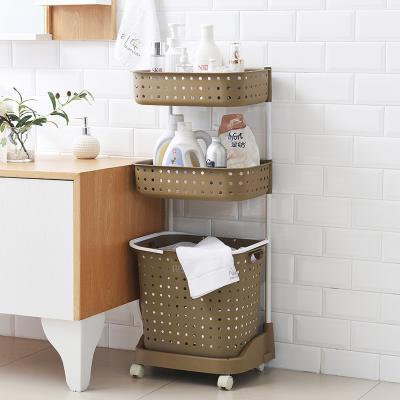 China PP Handles Household Storage Basket Laundry Basket Movable Laundry Basket for sale