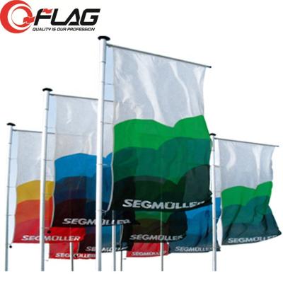 China Customized FLYING bright color printing outdoor advertising flags for sale