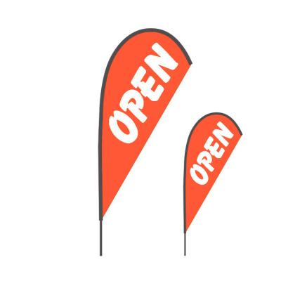 China FLY one stop factory price aluminum beachflag, feather flag, teardrop flag with custom logo for sale