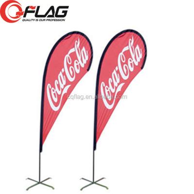 China FLY one stop factory price aluminum beachflag, feather flag, teardrop flag with custom logo for sale