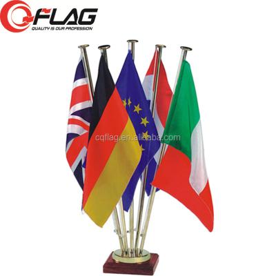 China Factory Direct Selling Other Tableflag Tablebanner Office Banner Table Flag Customer National Table Flag With Plastic Pole Base for sale